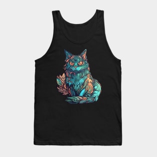 Rainbow Swirl Fur Cat Tank Top